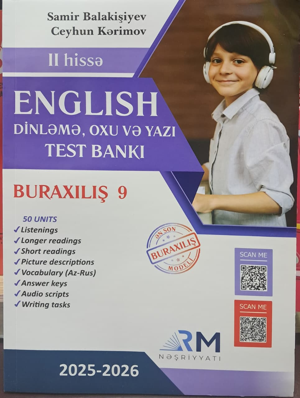 English dinləmə oxu və yazı test bankı 9 buraxılış 2 hissə