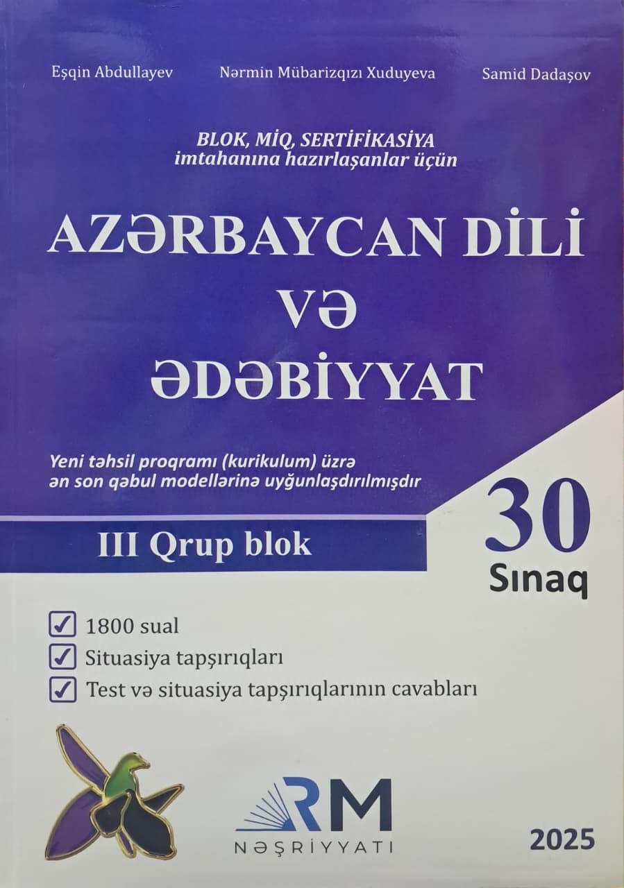 Azərbaycan dili və ədəbiyyat 30 sınaq