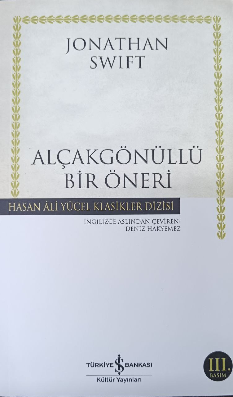 Alçakgönüllü Bir Öneri, nəşriyyat TİB